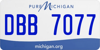 MI license plate DBB7077