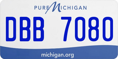 MI license plate DBB7080