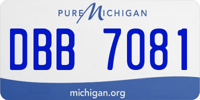 MI license plate DBB7081