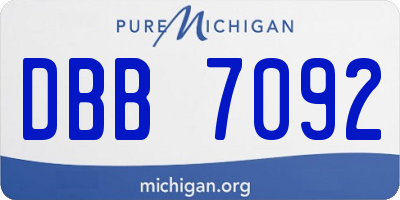 MI license plate DBB7092