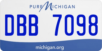 MI license plate DBB7098