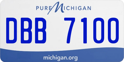 MI license plate DBB7100