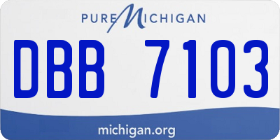MI license plate DBB7103