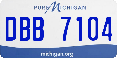 MI license plate DBB7104