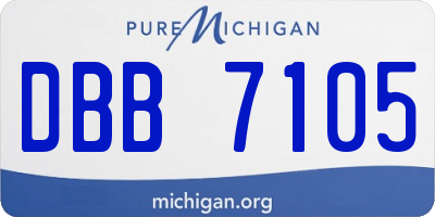 MI license plate DBB7105