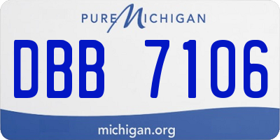 MI license plate DBB7106
