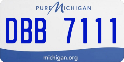 MI license plate DBB7111