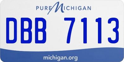 MI license plate DBB7113