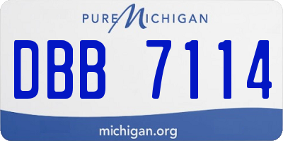 MI license plate DBB7114