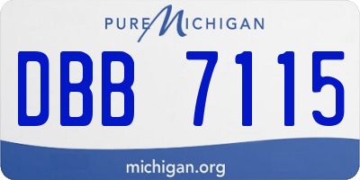MI license plate DBB7115