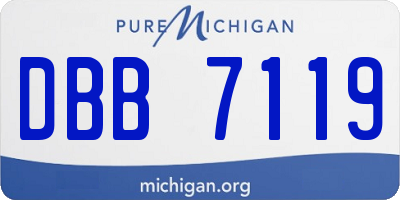 MI license plate DBB7119