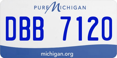 MI license plate DBB7120