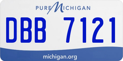MI license plate DBB7121