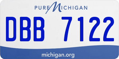 MI license plate DBB7122