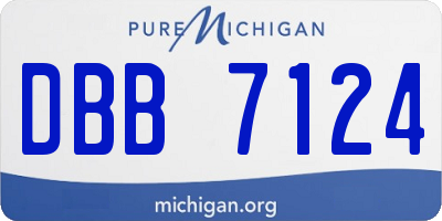 MI license plate DBB7124
