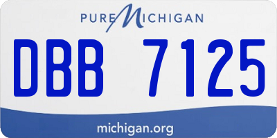 MI license plate DBB7125