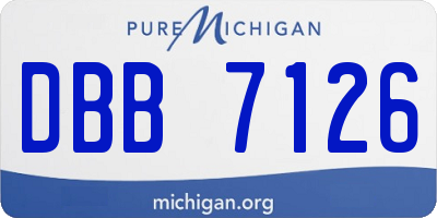 MI license plate DBB7126