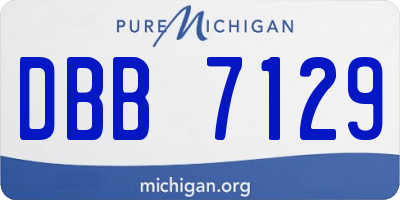 MI license plate DBB7129