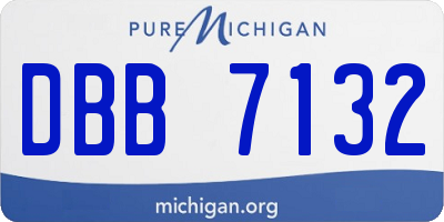 MI license plate DBB7132