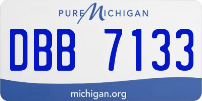 MI license plate DBB7133