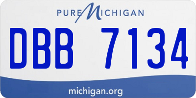MI license plate DBB7134