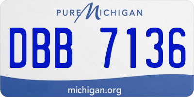 MI license plate DBB7136