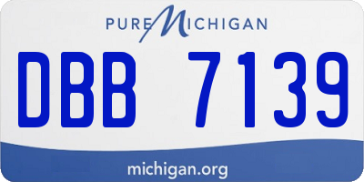 MI license plate DBB7139