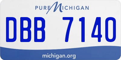 MI license plate DBB7140