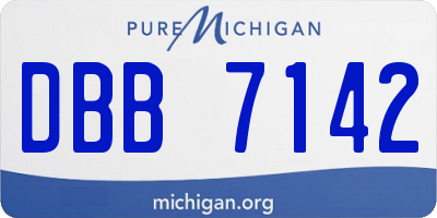 MI license plate DBB7142