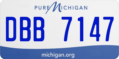 MI license plate DBB7147