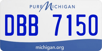 MI license plate DBB7150