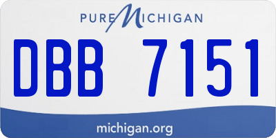 MI license plate DBB7151