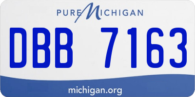 MI license plate DBB7163