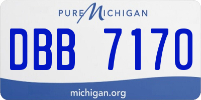 MI license plate DBB7170