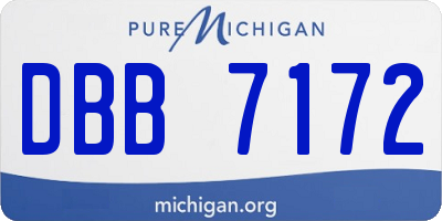 MI license plate DBB7172
