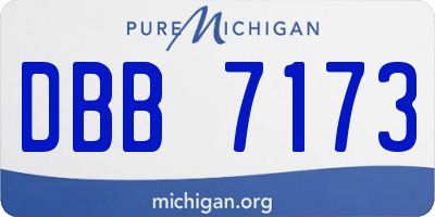 MI license plate DBB7173