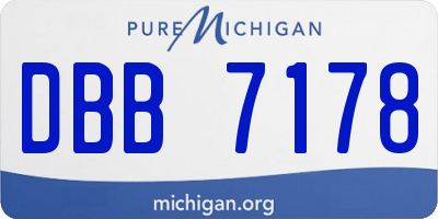 MI license plate DBB7178