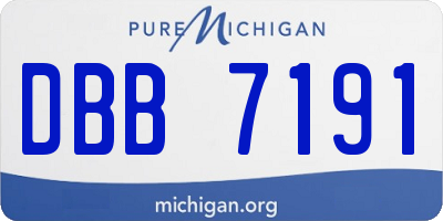 MI license plate DBB7191