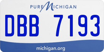 MI license plate DBB7193