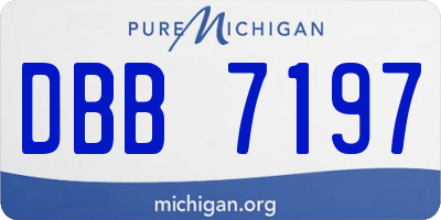 MI license plate DBB7197