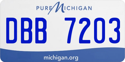 MI license plate DBB7203