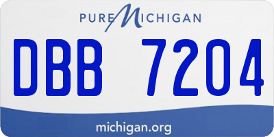 MI license plate DBB7204