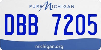 MI license plate DBB7205
