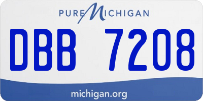 MI license plate DBB7208