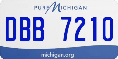 MI license plate DBB7210