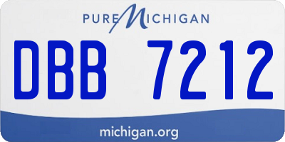 MI license plate DBB7212