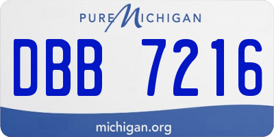 MI license plate DBB7216