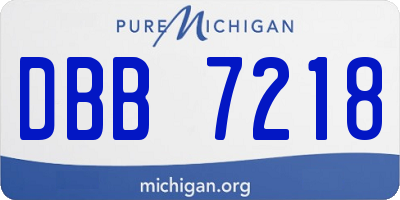 MI license plate DBB7218