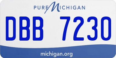 MI license plate DBB7230