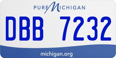 MI license plate DBB7232